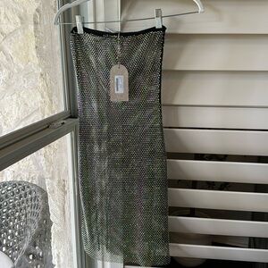 Diamond Mesh Mini Dress